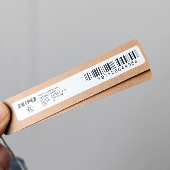 NWT SKIMS Recycled Swim Sarong Skirt Midi Slit Iris Blue Cover Up Medium M - Picture 9 of 12